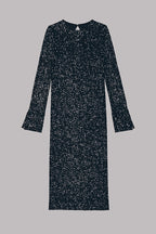 Ignite Sparkly Nights Sequin Extra Long Sleeve Open Back Loose Midi Dress