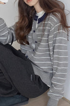 Colorblock Striped Casual Sweater