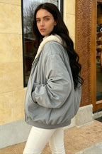 Reversible Oversize Fleece Hooded Jacket