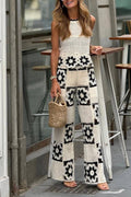 Black and White Crochet Knit Set