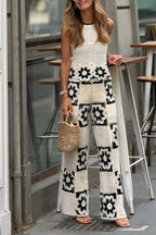 Black and White Crochet Knit Set
