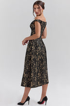 Off Shoulder Backless Wrap Floral Dress