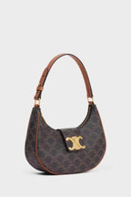 Retro metal buckle crescent bag