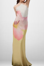 Floral Print Backless Bodycon Maxi Dress