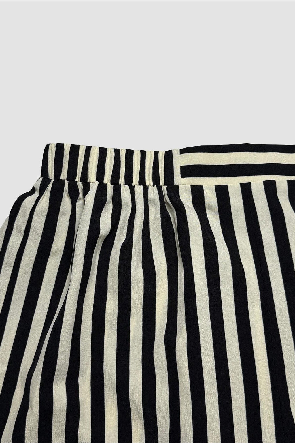 Button Down Striped Short Sleeve Blouse Shorts Set