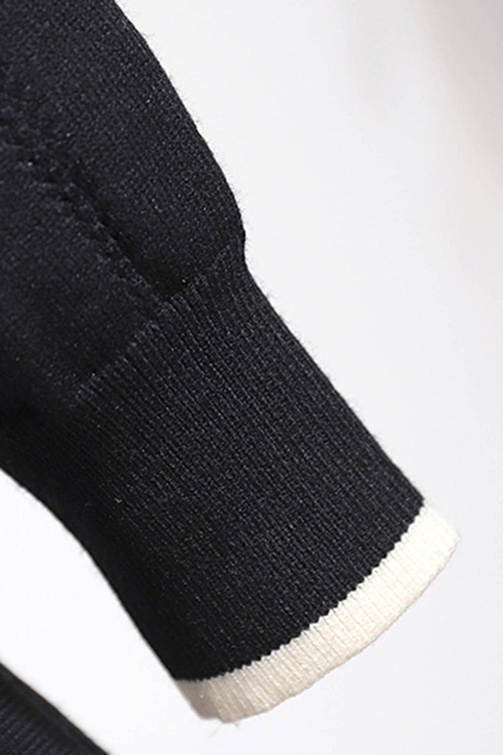 Black V Lace-Trim Cardigan