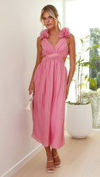 Emely Elegant Dress With Deep V Neck