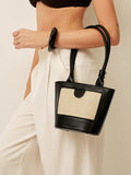 Duo-Tone Woven Panel Tote Bag