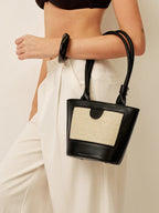 Duo-Tone Woven Panel Tote Bag