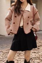 Tweed Houndstooth Short Jacket