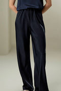 Bias-cut satin trousers