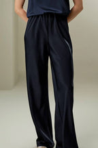 Bias-cut satin trousers