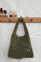Lazy Style Fishnet Woven Tote Bag