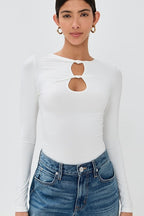Sexy Solid Cutout Long Sleeve Fitted Base Layer