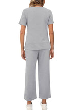 Women's Fashion Comfy Wide Leg 2 Piece Lounge Set