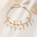 Holiday Style Conch and Starfish Stacking Necklace