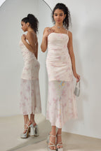 Strap Vacation Stretch Mermaid Maxi Floral Dress