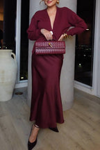 Flowing fishtail maxi skirt