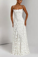 Chiffon Backless Spaghetti Strap Maxi Dress