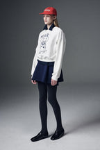 Rhinestone Dog Print Raglan Sweatshirt