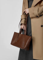 Corvina - Structured Leather Tote with Crossbody Strap