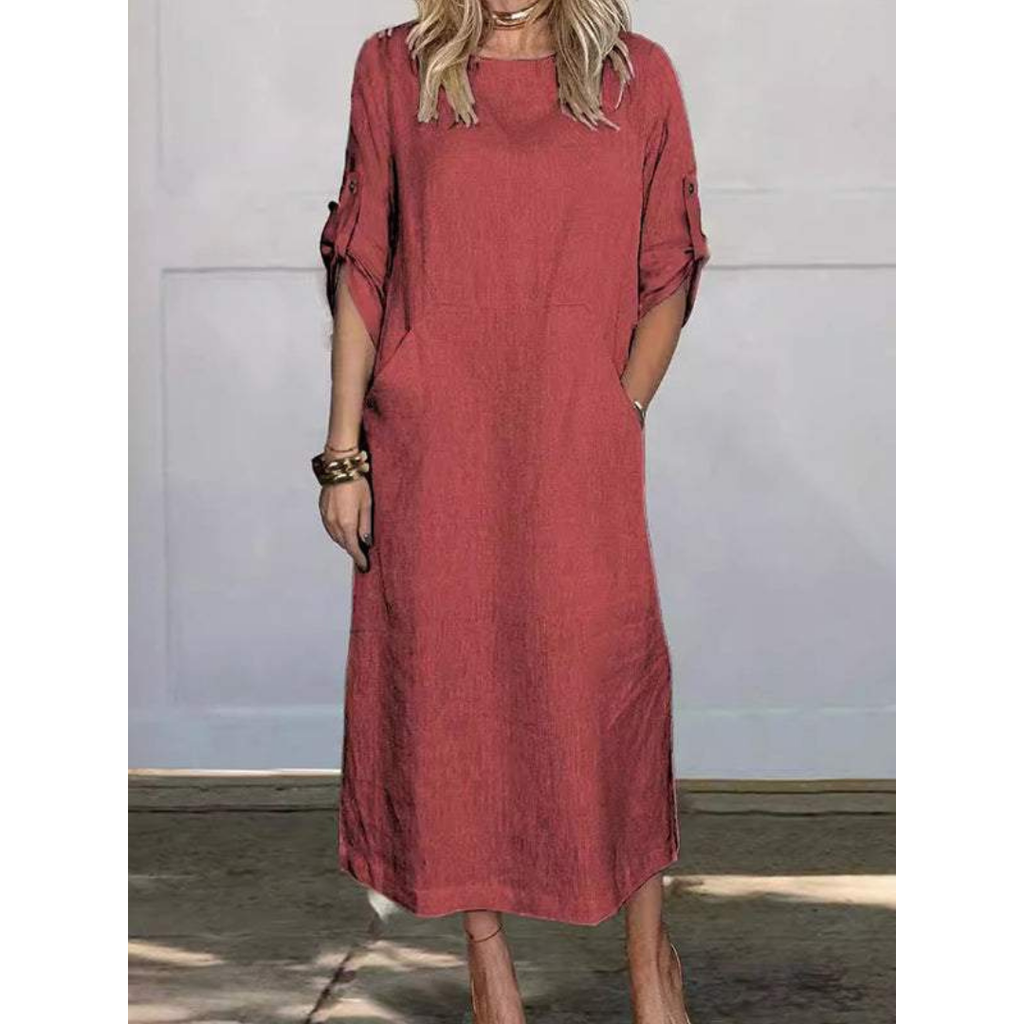 Selena Luxe Loose Midi Dress Elevated Occasion Wear