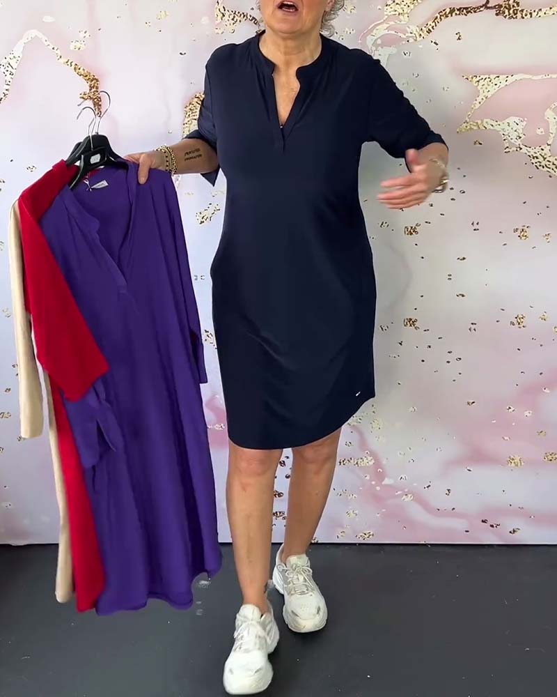 Leila Aesthetic V Neck Dress Statement Occasion Edit