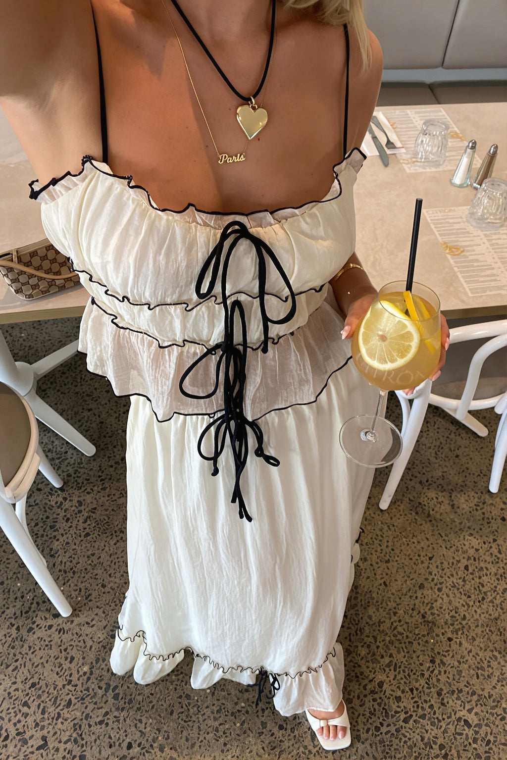 Elegant Satin Bow Cami Top Pleated Skirt Skirt Sets