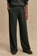 Barker High-Neck Long Sleeve Side Zipper Sweatshirt and Elastic Waist Pocketed Loose Pants Set