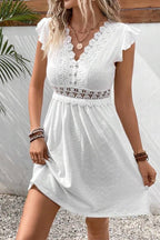 Casual Knit Jacquard Cutout Mini Dress