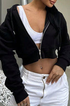 Long Sleeve Zip-Up Casual Sexy Hoodie