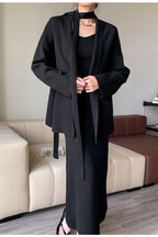 Ribbed High-End Knit Cardigan Tank Wide-Leg Pants Three Piece Set