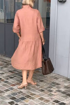New Women's Cotton linen casual dress