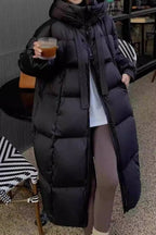 Trendy Long Hooded Puffer Jacket