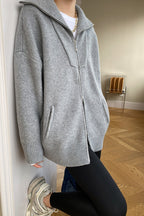 Double Zipper Shawl Collar Sweater