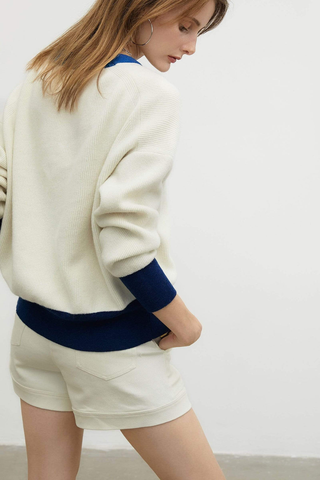 Dana Ivory Contrast Cardigan