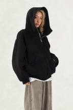 Heavyweight Structured Print Zip Hoodie