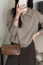 Slouchy Polo Style Sweater