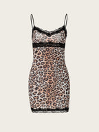 Maelie Leopard Lace Splicing Dress