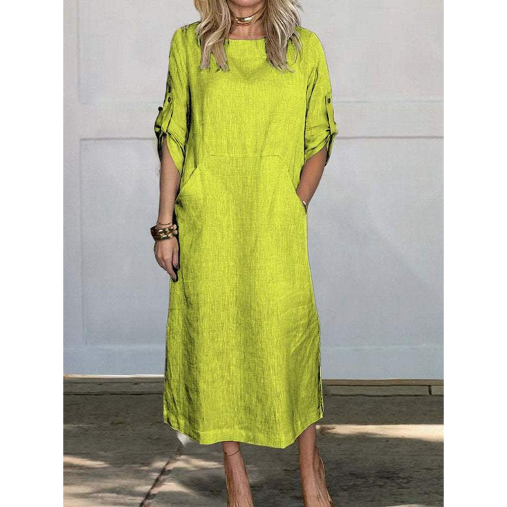 Selena Luxe Loose Midi Dress Elevated Occasion Wear