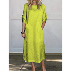Selena Luxe Loose Midi Dress Elevated Occasion Wear