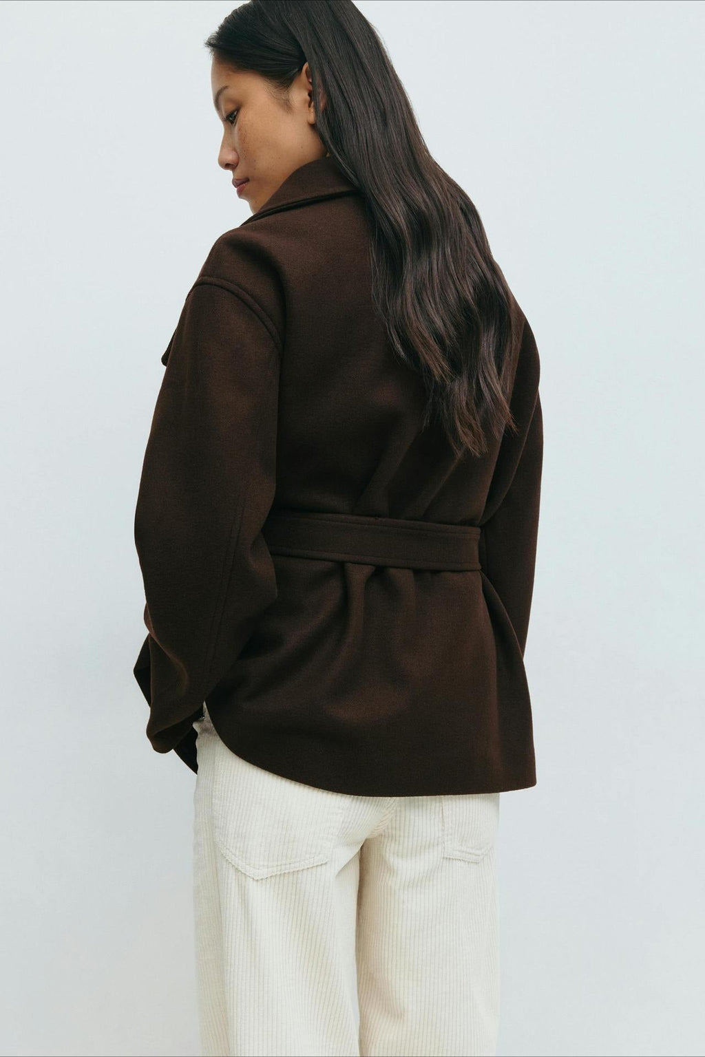 Structured Double Faced Wool Midi Coat