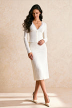 Elegant Lace VNeck Slim Fitted Long Sleeve Tee