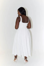 Celeste Charm Square Neck Midi Dress