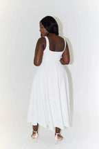Celeste Charm - Square Neck Midi Dress