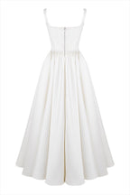 Kara Premium Wide Straps, Corset, Solid Color Maxi Dresses, White Statement Occasion Edit