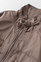 Cropped Cargo High Neck Coat