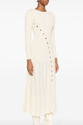 Asymmetrical Button Sweater Dress