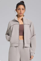 Zip Cardigan Loose Athletic Outdoor Yoga Long Sleeve Jacket