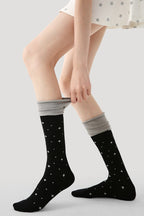 Two Tone Slouchy Letter Printed Socks